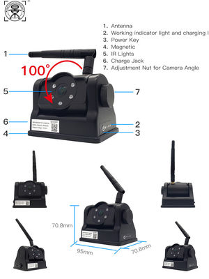 앱 연결을 통한 실시간 주차 지원을 위한 마그네틱 마운트 무선 후방 카메라