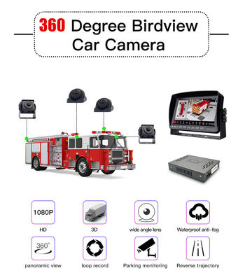 3D 360° Bird's Eye View Camera System with 1080P Waterproof Cameras for Truck and Bus Reversing Assistance