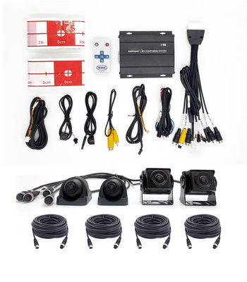 1080P AHD 360도 파노라마 역방향 카메라 버드 뷰 시스템, 방수 자동차 DVR 녹화, 현대 트럭, 버스 및 RV 주차 보조 장치