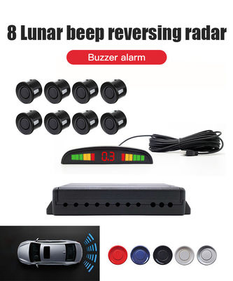 8 포인트 자동차 역방향 센서 키트 LED 디스플레이 주차 지원 시스템 차량 안전 운전 보호를위한 고감도 백업 센서