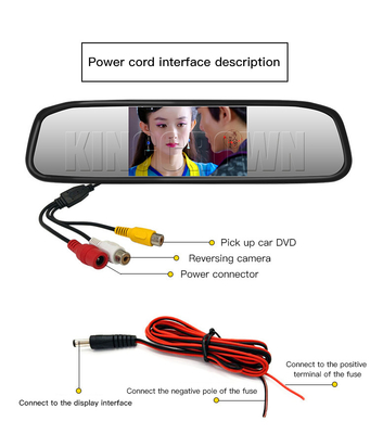 4.3in DC12V 800x480 차량 후방 시계는 예방 반대 카메라 장비를 반영합니다