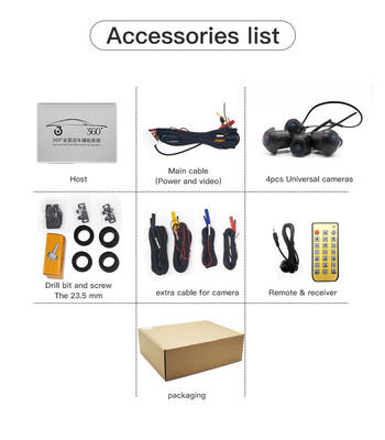 AHD 1080P Fleet-Ready 360° Car Camera System with Built-In Processing Host