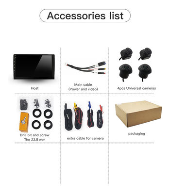 통합된 헤드 유닛 디스플레이와 함께 멀티 카메라 360° 자동차 비전 시스템