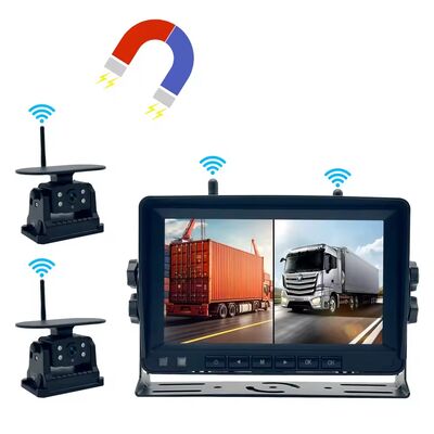 고화질 무선 트럭 DVR 모니터, 7인치 야간 투시 와이파이 태양광 후방 백업 레코더 카메라 (Winnebago Travato RV 후진용)