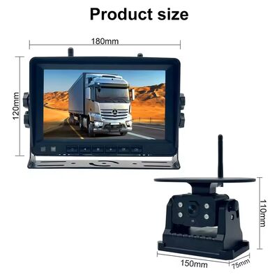 고화질 무선 트럭 DVR 모니터, 7인치 야간 투시 와이파이 태양광 후방 백업 레코더 카메라 (Winnebago Travato RV 후진용)