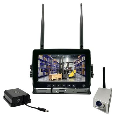 7인치 무선 포크리프트 후면 카메라 시스템 1080P HD DVR 방수 IP68 자기 배터리 카메라