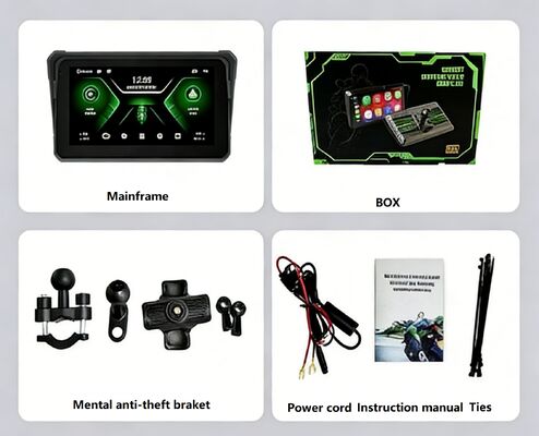 오토바이 녹음기 무선 Carplay/Androidauto 휴대 전화 차량 화면 프로젝션 내비게이션