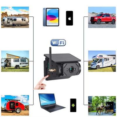 Wi-Fi Solar Powered Wireless Car Camera 100m Transmission Rear View Camera for Bus Van Truck RV Camper Lorry All Vehicle Models