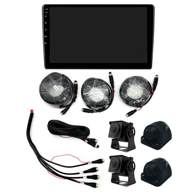 10-Inch AHD Quad Split-Screen Monitor System with 4CH Night Vision Cameras for Truck and RV Rear View Monitoring