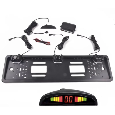 LED LCD 디스플레이 비비 알람, EU 라이선스 프레임 자동차 주차 백업 레이더 센서, 방수 자동 역행 보조, OEM 사용 가능