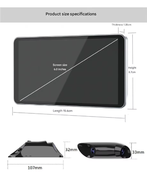 6.0 인치 IPS 600CD 밝기 CMS 전자 측면 거울 시스템 AHD 1080P 해상도 IP67 방수 및 중용 트럭에 대한 140 ° 광각